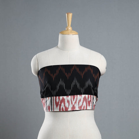 Black - cotton pochampally ikat blouse piece 51