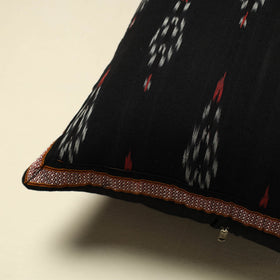 Black Pochampally Ikat Cushion Cover