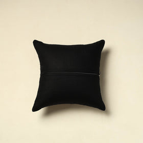 Black Pochampally Ikat Cushion Cover