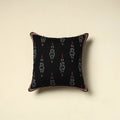 Black Pochampally Ikat Cushion Cover