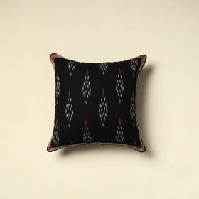 Black Pochampally Ikat Cushion Cover