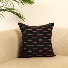 Buy Black Cotton Pochampally Ikat Cushion Cover