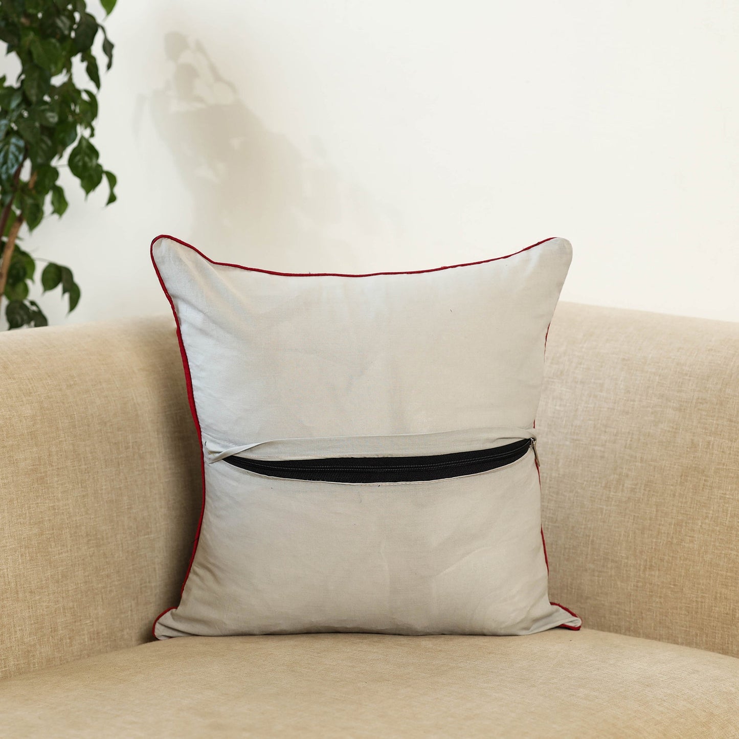 Black - cotton pochampally ikat cushion cover 128