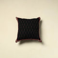 Black Cotton Pochampally Ikat Cushion Cover