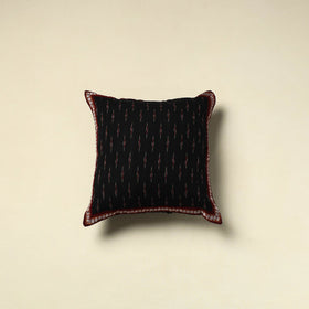 Black Cotton Pochampally Ikat Cushion Cover
