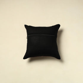 Black Cotton Pochampally Ikat Cushion Cover