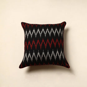  Black Cotton Pochampally Ikat Cushion Cover