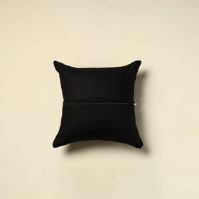 Black Cotton Pochampally Ikat Cushion Cover