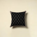 Black Cotton Pochampally Ikat Cushion Cover