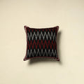 Black Cotton Pochampally Ikat Cushion Cover