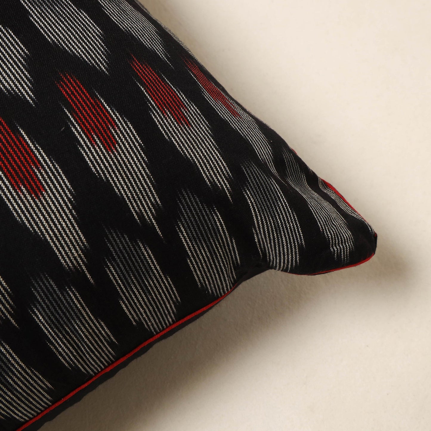 Black - cotton pochampally ikat cushion cover 36