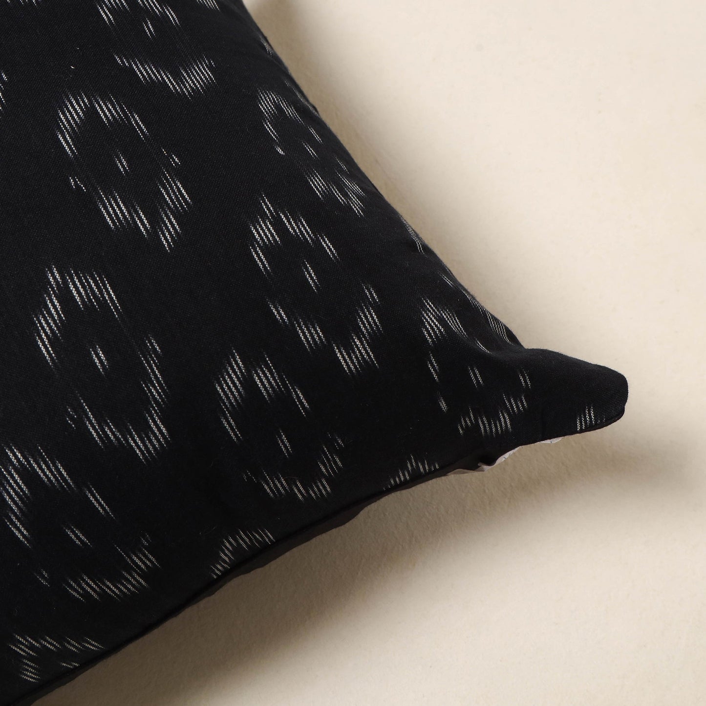 Black - cotton pochampally ikat cushion cover 40