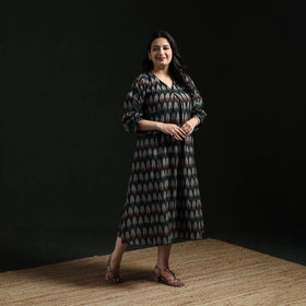 Cotton pochampally ikat dress 13 - handcrafted