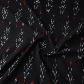  Butta's On Black Cotton Pochampally Ikat Fabric