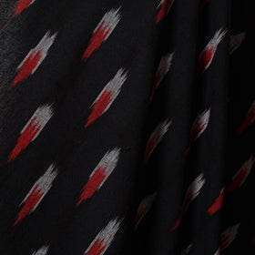 Black with red butta cotton pochampally ikat fabric 02