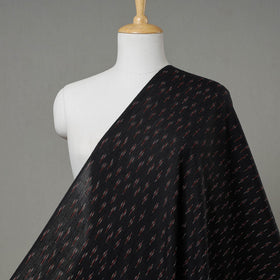 Black with Red Pochampally Ikat Cotton Fabric 