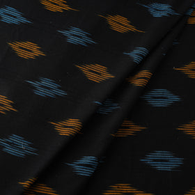 Black Cotton Pochampally Ikat Fabric