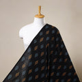 Black Cotton Pochampally Ikat Fabric