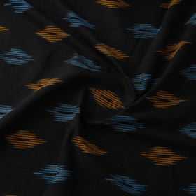 Black Cotton Pochampally Ikat Fabric