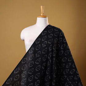 Black - cotton pochampally ikat fabric 04 - handcrafted