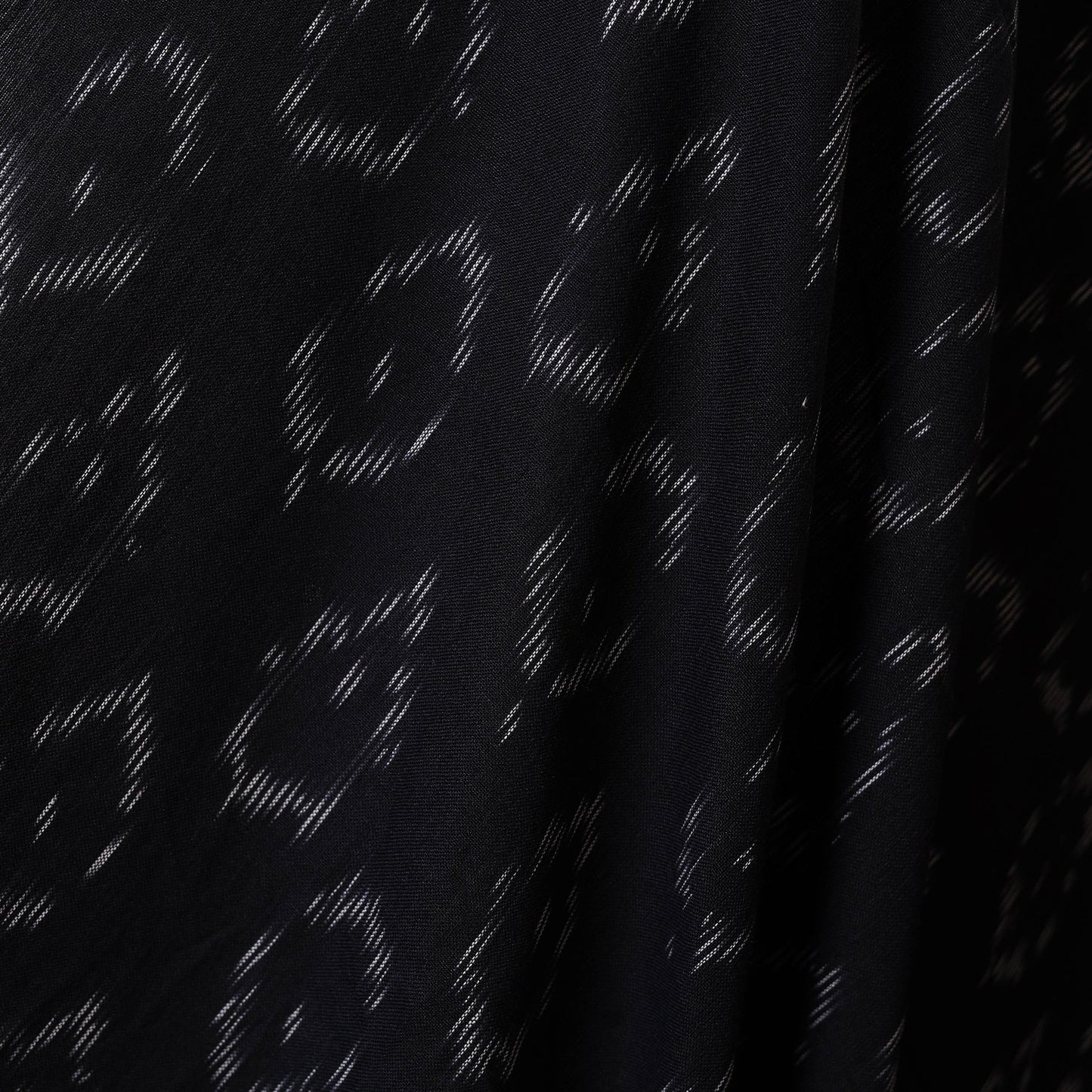 Black - cotton pochampally ikat fabric 04 - handcrafted