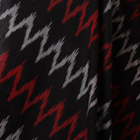 Black - cotton pochampally ikat fabric 05 - handcrafted