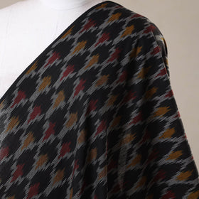 Black - cotton pochampally ikat fabric 06 - handcrafted
