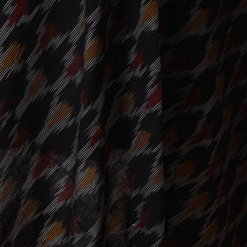 Black - cotton pochampally ikat fabric 06 - handcrafted