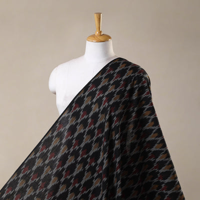 Black - cotton pochampally ikat fabric 06 - handcrafted