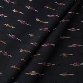 Black Cotton Pochampally Ikat Fabric