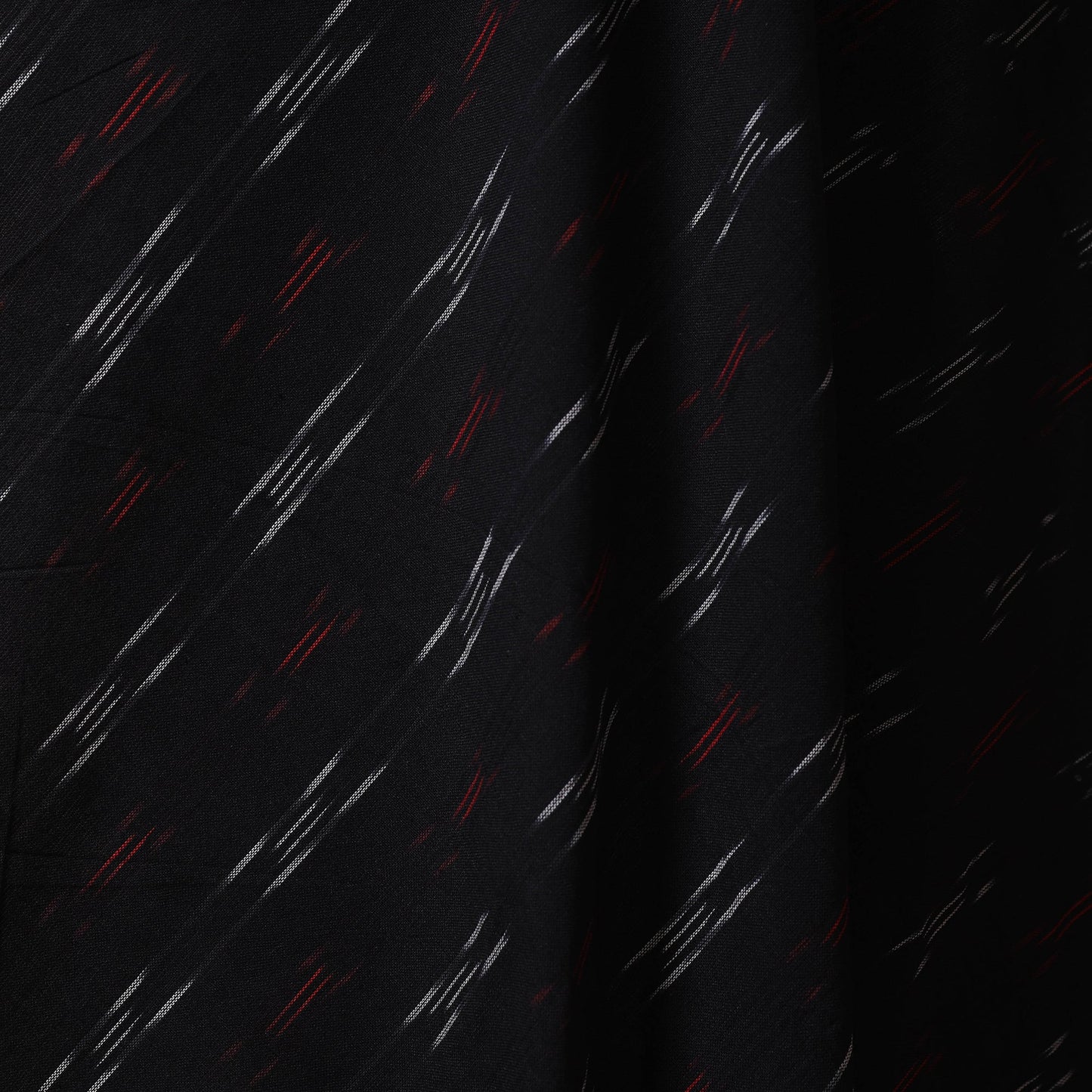 Black - cotton pochampally ikat fabric 11 - handcrafted