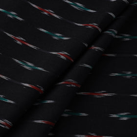 Black Cotton Pochampally Ikat Fabric