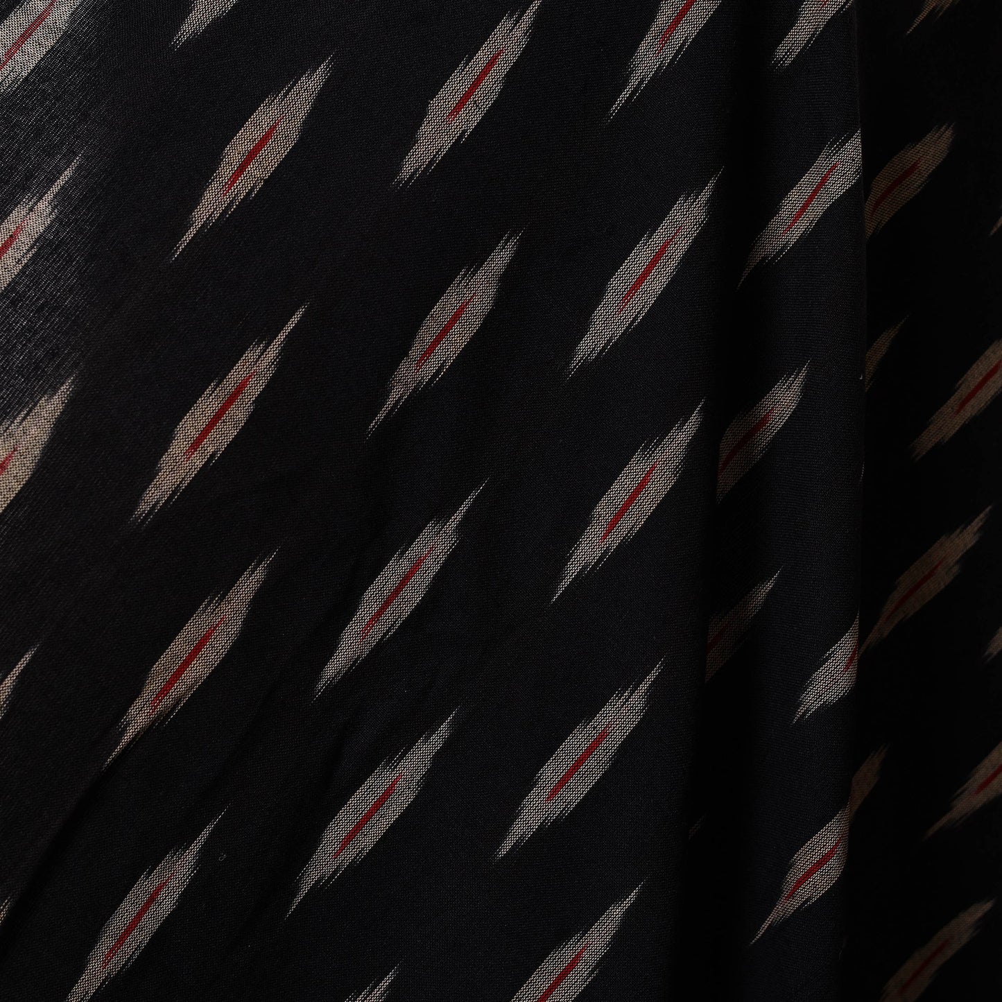 Black - cotton pochampally ikat fabric 14 - handcrafted