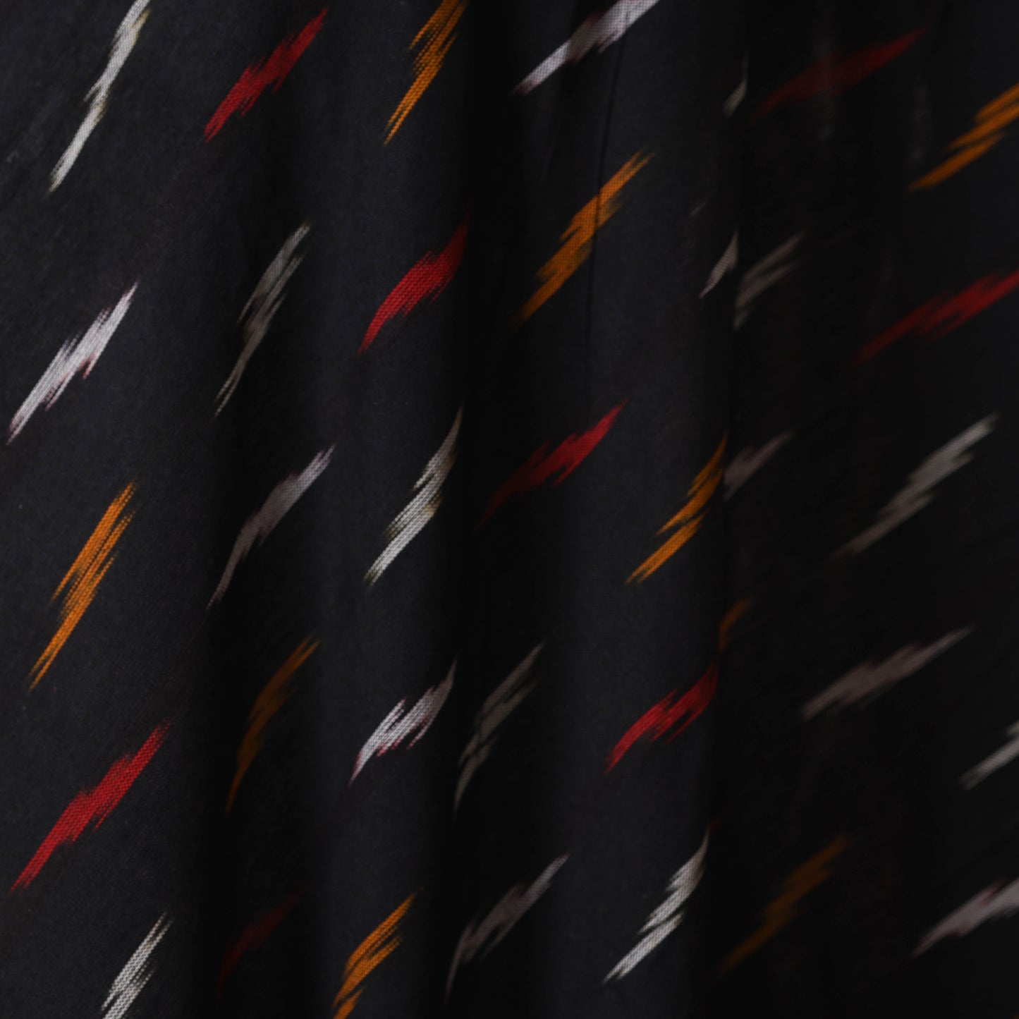 Black - cotton pochampally ikat fabric 17 - handcrafted