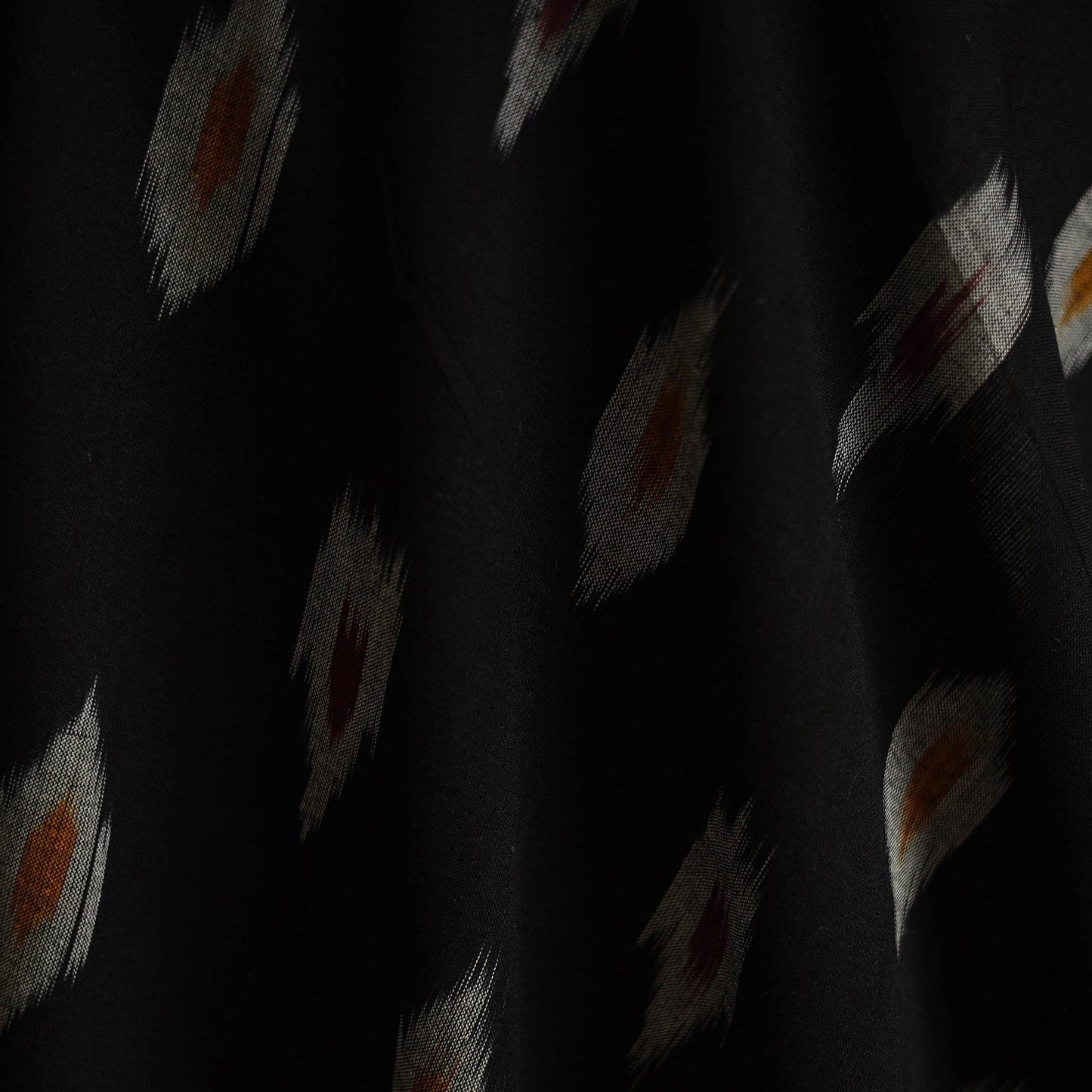 Black - cotton pochampally ikat fabric 19 - handcrafted