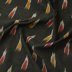 Black Cotton Pochampally Ikat Fabric 