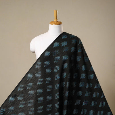 Black - cotton pochampally ikat fabric 23 - handcrafted