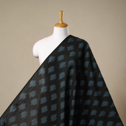 Black - cotton pochampally ikat fabric 23 - handcrafted