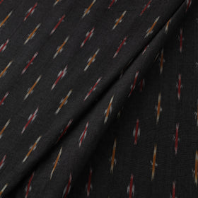 Black Cotton Pochampally Ikat Fabric