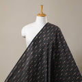 Black Cotton Pochampally Ikat Fabric