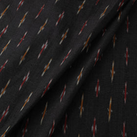 Black Cotton Pochampally Ikat Fabric