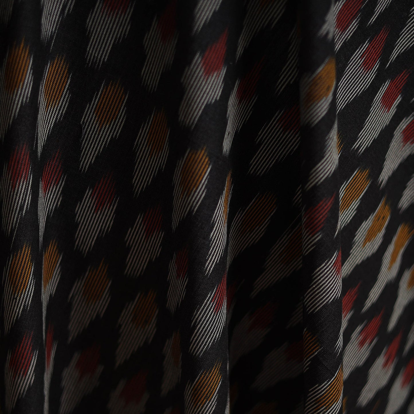 Black - cotton pochampally ikat fabric 26 - handcrafted