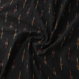 Black Cotton Pochampally Ikat Fabric