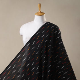 Black - cotton pochampally ikat fabric 27 - handcrafted