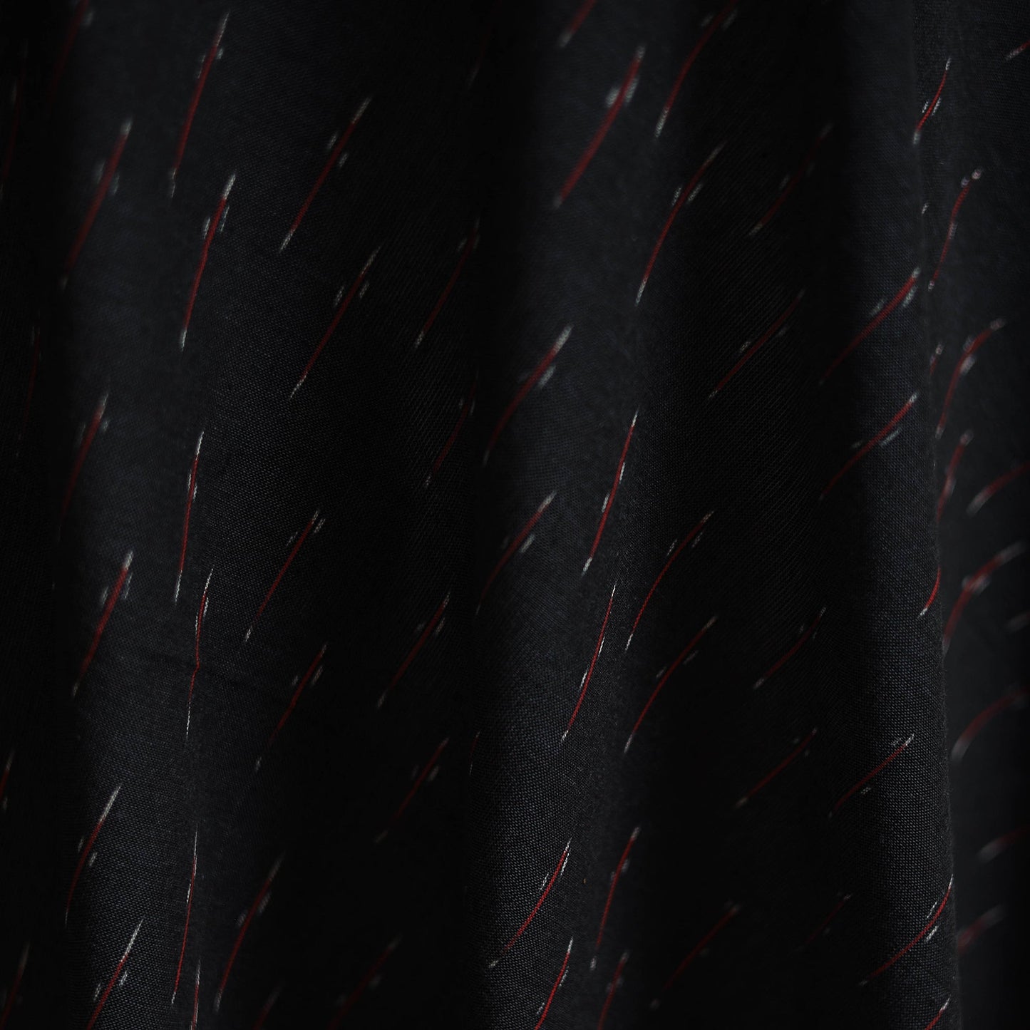 Black - cotton pochampally ikat fabric 30 - handcrafted
