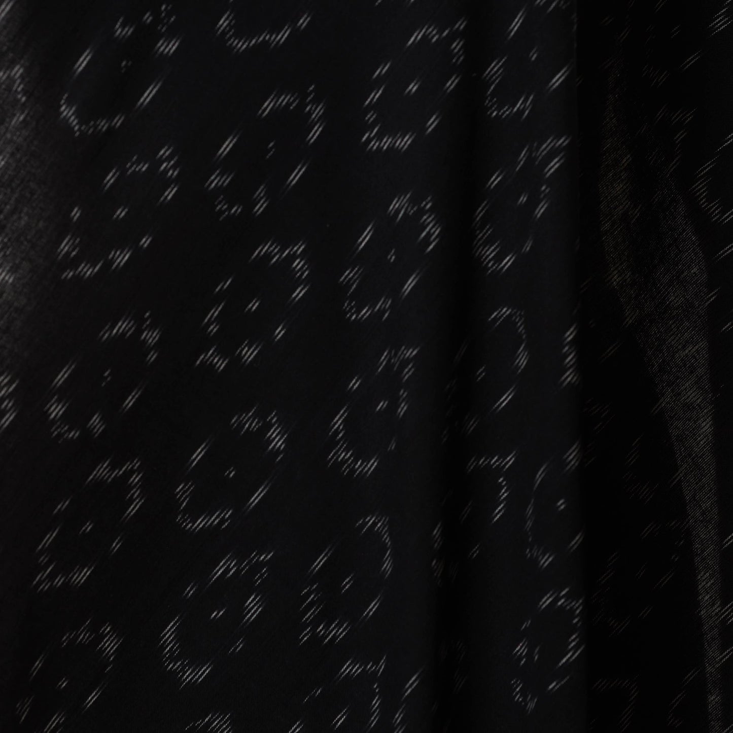 Black - cotton pochampally ikat fabric 32 - handcrafted