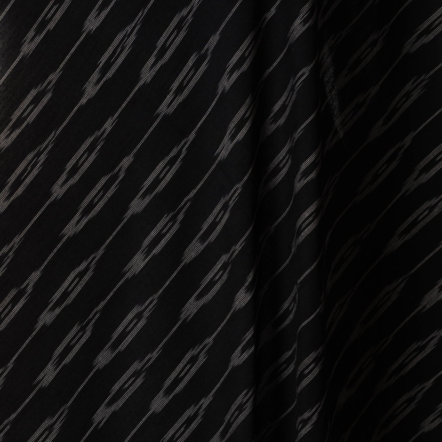 Black - cotton pochampally ikat fabric 35 - handcrafted