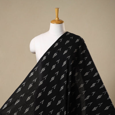 Black - cotton pochampally ikat fabric 37 - handcrafted