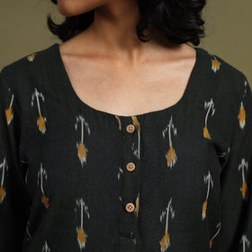 Black Cotton Pochampally Ikat Night Suit Set