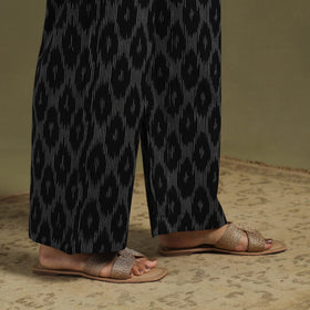 Black Cotton Pochampally Ikat Night Suit Set